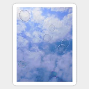 Bursting soap bubbles in the sky Sticker